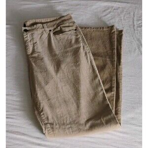 Talbots Women’s Tan Corduroy Boot Cut Pants Sz 14 32 L Stretch High Rise EUC